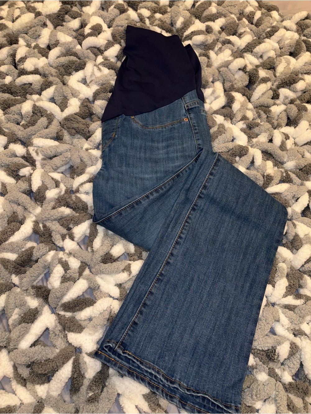 Signature by Levi Strauss Navy and Blue Maternity Overalls Jeans